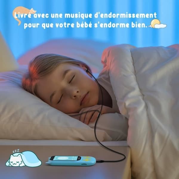 AGPTEK 8GB MP3-spelare för barn med Bluetooth 5.3, Cat Shape Design, HD-högtalare, 2,4" TFT-skärm, TF-kort upp till 128G-blått