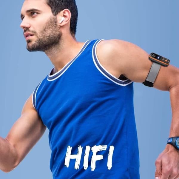 AGPTEK Bluetooth 5.0 Sport MP3-spelare med 32GB Clip HiFi Music Walkman, FM-radio/stegräknare, Orange