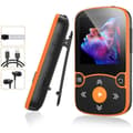 Miniatyrbild 1 av 4: AGPTEK Bluetooth 5.0 Sport MP3-spelare med 32GB Clip HiFi Music Walkman, FM-radio/stegräknare, Orange