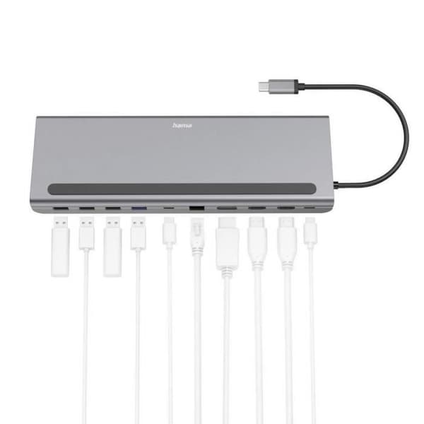 Hama 00200100 USB-C dockningsstation Lämplig för märken (dockningsstationer för bärbara datorer): universaldriven