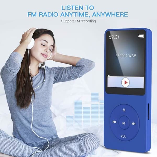 AGPTEK Small Classic Mp3-spelare 16GB Ultralång batteritid upp till 70 timmars musikuppspelning med 1,8 tums skärm
