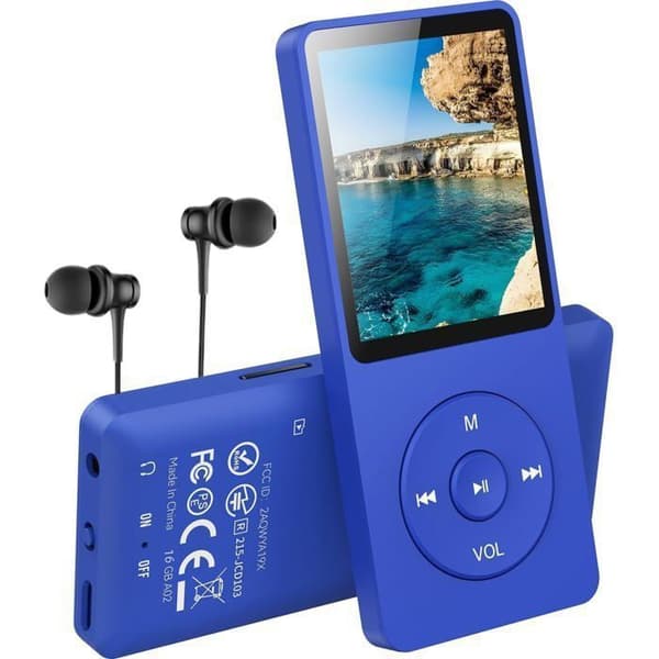 AGPTEK Small Classic Mp3-spelare 16GB Ultralång batteritid upp till 70 timmars musikuppspelning med 1,8 tums skärm