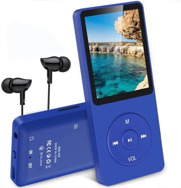 AGPTEK Small Classic Mp3-spelare 16GB Ultralång batteritid upp till 70 timmars musikuppspelning med 1,8 tums skärm
