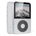 Miniatyrbild 1 av 6: AGPTEK 64GB MP3 Bluetooth 5.3, 2.3 tums landskapsskärm Musikspelare HiFi Audio Metal Walkman med stegräknare/radio - Silver