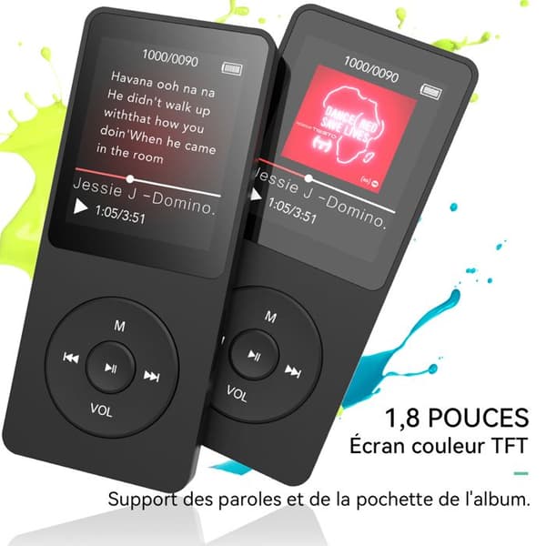 AGPTEK 32GB MP3 Bluetooth 5.3 med högtalare Musikspelare 70H Ultralång batteritid, FM-radioinspelning, utan hörlurar