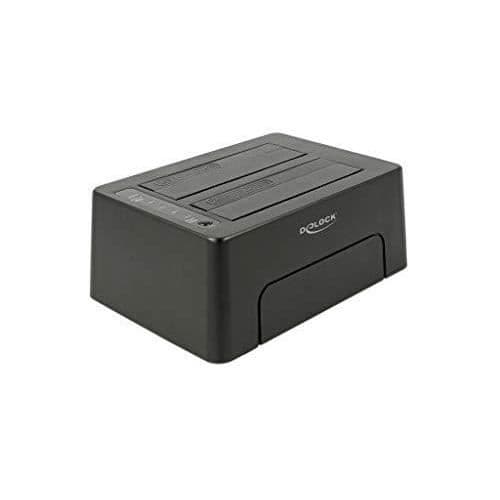 Svart USB-C dockningsstation, USB-C, klonfunktion, HDD, SSD