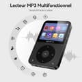 Miniatyrbild 4 av 6: AGPTEK 64GB MP3 Bluetooth 5,3, 2,3 tums landskapsskärm Musikspelare Sport HiFi Metal Audio Walkman med stegräknare/radio Svart