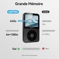 Miniatyrbild 5 av 6: AGPTEK 64GB MP3 Bluetooth 5,3, 2,3 tums landskapsskärm Musikspelare Sport HiFi Metal Audio Walkman med stegräknare/radio Svart