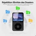 Miniatyrbild 6 av 6: AGPTEK 64GB MP3 Bluetooth 5,3, 2,3 tums landskapsskärm Musikspelare Sport HiFi Metal Audio Walkman med stegräknare/radio Svart