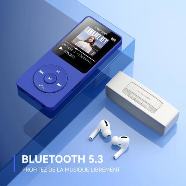AGPTEK 32GB MP3 Bluetooth 5.3 med högtalare Musikspelare 70H Ultralång batteritid, FM-radioinspelning, utan hörlurar