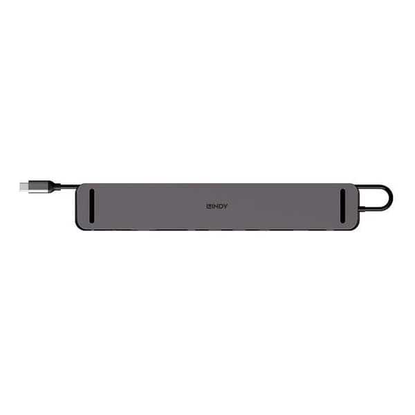 USB-C-hub - LINDY - Mini Dockningsstation - 100 W - Ethernet 10/100/1000 Mbit/s - Antracit