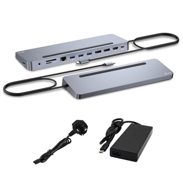 USB-C-dockningsstation - I-TEC - Ergonomisk 4K - 3 Skärmar - 100W - Metall