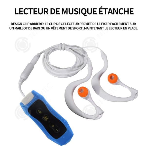 INN MP3-spelare 6,4x2,6x1,2cm 4G FM-radio IPX8 musikspelare vattentät spelare vattentät musikspelare simning dykning promenader