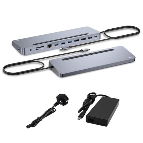 USB-C-dockningsstation - I-TEC - Ergonomisk 4K - 3 Skärmar - 100W - Metall