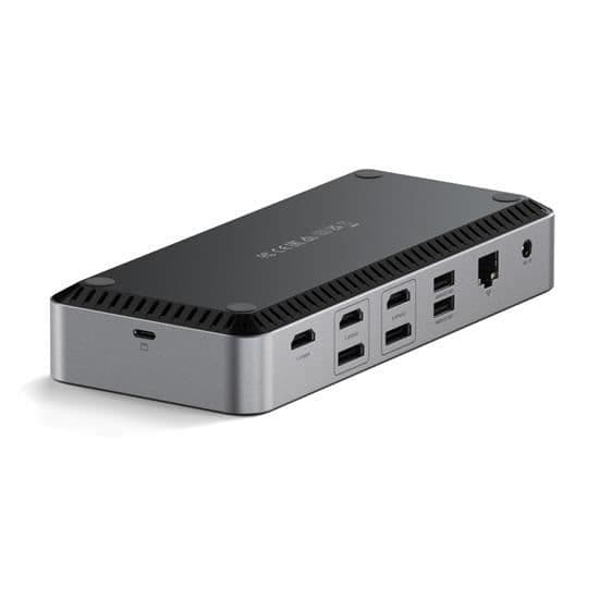 Dockningsstation - Satechi - Triple Display 4K - USB-A och USB-C - 100W strömförsörjning - Grå