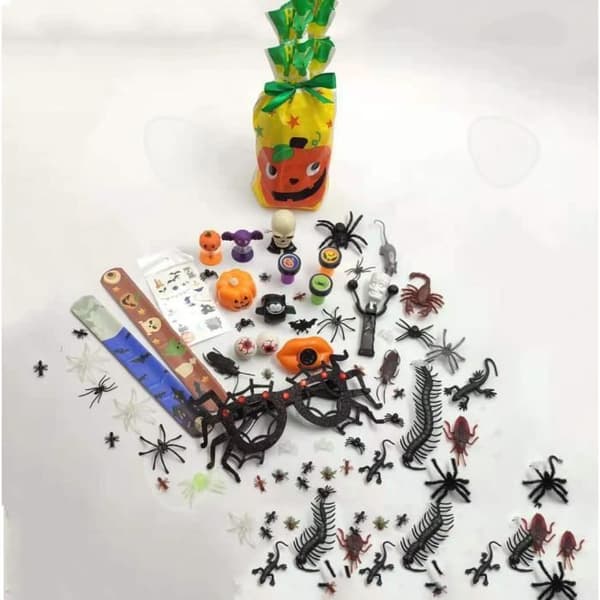 CONFO® Spelpresentset leksak för barn Halloween-väska pumpaskalle Halloween-fest present liten leksak dekorationspresent