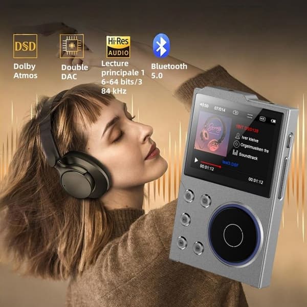 INN Walkman hifi-spelare 16go 2,4 tum skärm mp3/mp4 walkman bluetooth uppladdningsbar utbyggbart minne radio musikspelare