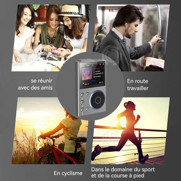 INN MP3 HiFi Surfans med Bluetooth 2,4 tum Digital ljudspelare med hög upplösning DSD utan förlust med 16+16 Go minneskort