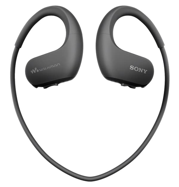 Sony NW-WS413 sports walkman 4GB (trådløs, vandtæt, støvtæt) sort & Arena unisex badehætte klassisk silikone (forstærket kant, mindre glidning af hætt Sort
