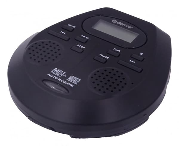 Denver DMP-395B kannettava CD/MP3-soitin, jossa on iskunvaimennustoiminto ja bassotehostus