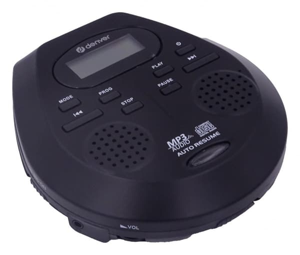 Denver DMP-395B kannettava CD/MP3-soitin, jossa on iskunvaimennustoiminto ja bassotehostus