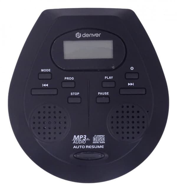 Denver DMP-395B kannettava CD/MP3-soitin, jossa on iskunvaimennustoiminto ja bassotehostus