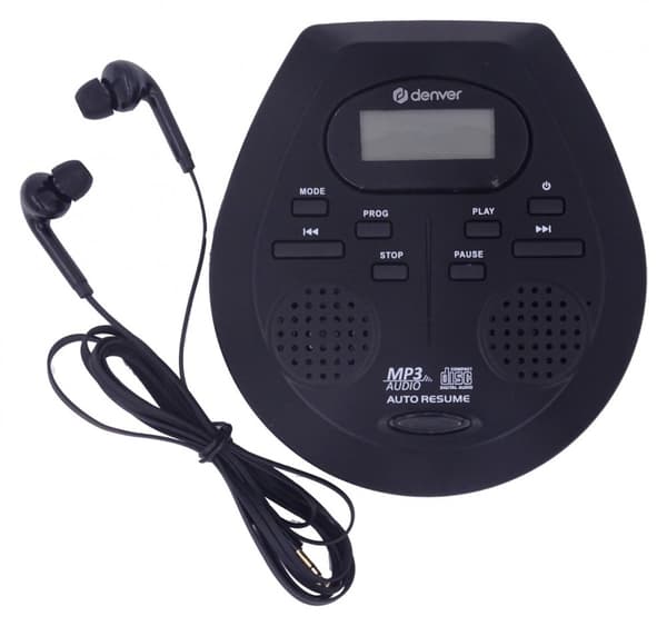 Denver DMP-395B kannettava CD/MP3-soitin, jossa on iskunvaimennustoiminto ja bassotehostus