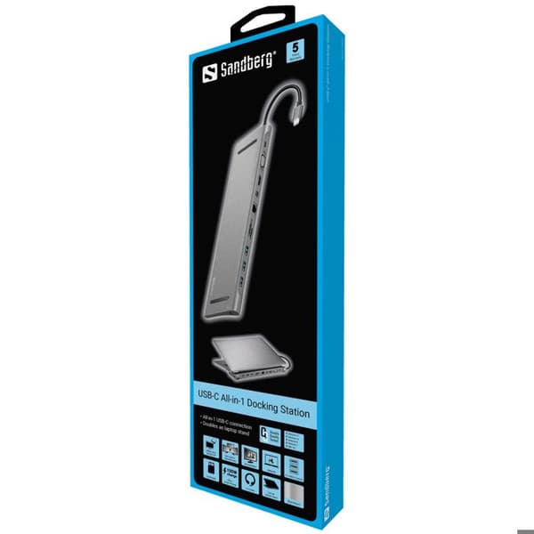 Sandberg USB-C Allt-i-1 Dockningsstation USB-C Dockningsstation