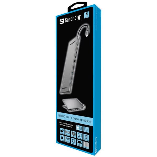 USB-C 10-IN-1 DOCKINGSSTATION SANDBERG 136-31