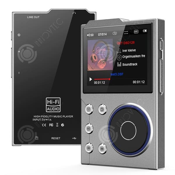 INN MP3 HiFi-läsare 2.4 tum 16GB+16GB MP3 med Bluetooth DSD DAC Audiophile-spelare Li-ion-batteri 1500mAh 10 timmar Pessimist