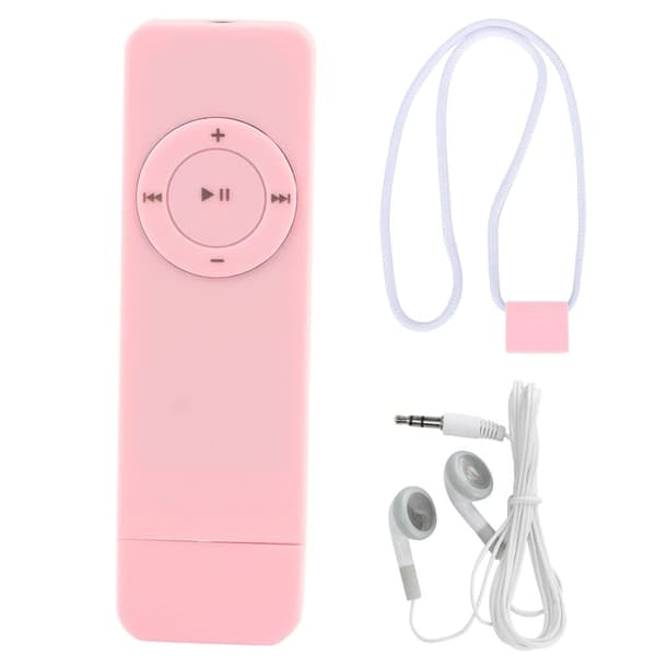MP3 Musikafspiller B?rbar Musikmedie MP3-afspiller med Rem til Lytning til MusikPink