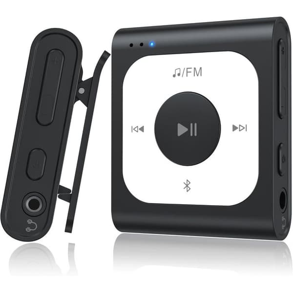 AGPTEK 64Go MP3 Bluetooth Sport med Klipp, Bärbar Musikspelare med FM-radio HiFi-ljud Kapacitet av 13000+ Titlar - Blå