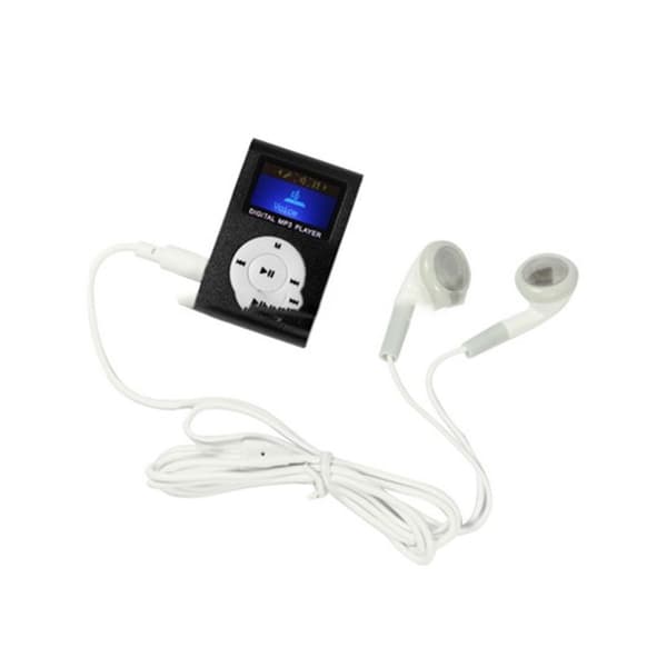 MP3-spiller med LCD-skjerm, minnekortleser og klipp