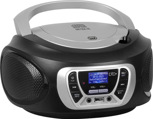 Trevi CMP 510 DAB, Digitalt, DAB, DAB+, FM, 87,5 - 108 MHz, 174.928 - 239.2 MHz, Spiller, CD, CD-R, CD-RW