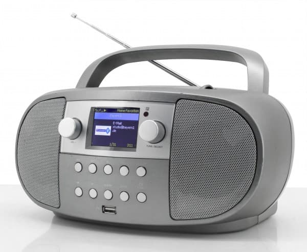 Soundmaster Tower Soundmaster SCD7600TI bærbart stereosystem Analog og digital 4 W DAB+, FM Titanium MP3-spiller