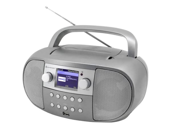Soundmaster Tower Soundmaster SCD7600TI bærbart stereosystem Analog og digital 4 W DAB+, FM Titanium MP3-spiller