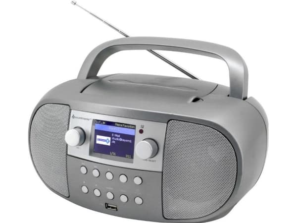 Soundmaster Tower Soundmaster SCD7600TI bærbart stereosystem Analog og digital 4 W DAB+, FM Titanium MP3-spiller