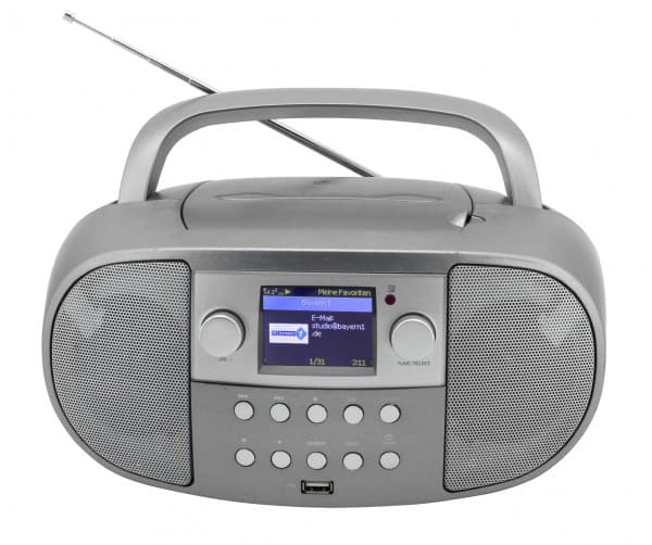 Soundmaster Tower Soundmaster SCD7600TI bærbart stereosystem Analog og digital 4 W DAB+, FM Titanium MP3-spiller