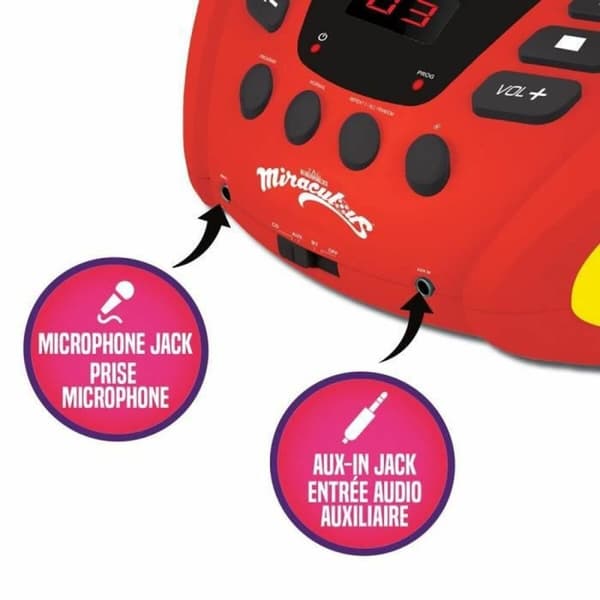 CD/MP3-spelare Lexibook Miraculous Bluetooth 5.0 Röd