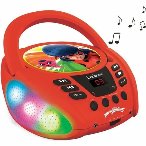 CD/MP3-spelare Lexibook Miraculous Bluetooth 5.0 Röd