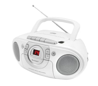 Soundmaster SCD5100WE, Spiller, CD, CD-R, CD-RW, Hvit, Knapper, 3,5 mm, AC / batteri