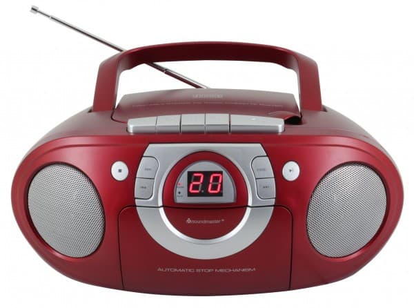 Soundmaster SCD5100RO, Spiller, CD, CD-R, CD-RW, Grå, Rød, Knapper, 3,5 mm, AC