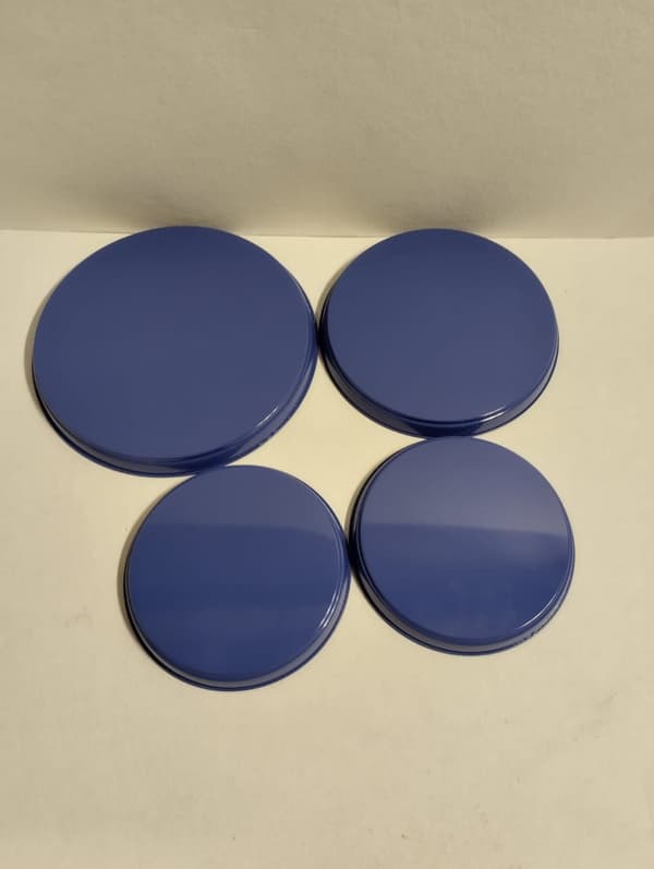 Stove cover 4 pieces in Silver smooth + Blue color 2 PACK