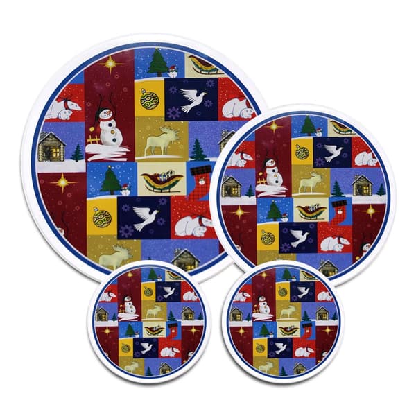 Stylish stove lids with Christmas motifs. 2 PACK