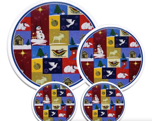 Spislock (4 del x 3) Bär + Vinter + Kornblå