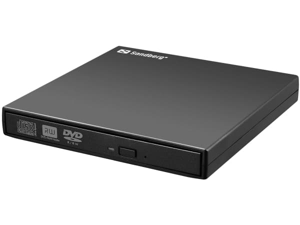 Sandberg USB Mini DVD Burner optisk diskstasjon DVD Super Multi Sort