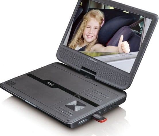 Lenco DVP-1010, Bærbar DVD-spiller, Konvertibel, Sort, CD, DVD, NTSC, PAL, 25,4 cm (10")