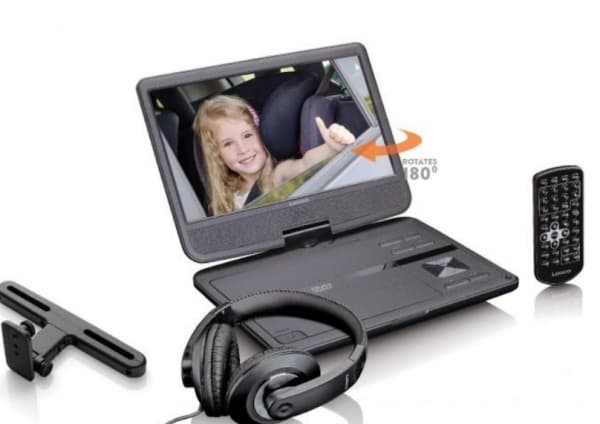 Lenco DVP-1010, Bærbar DVD-spiller, Konvertibel, Sort, CD, DVD, NTSC, PAL, 25,4 cm (10")