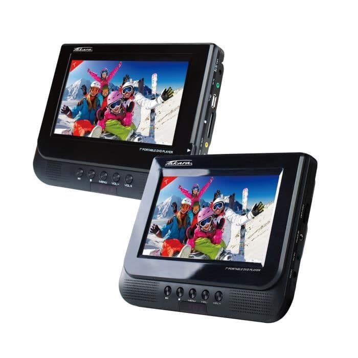 TAKARA VRT177 Bärbar DVD-spelare - Dubbel skärm - USB-port - Svart