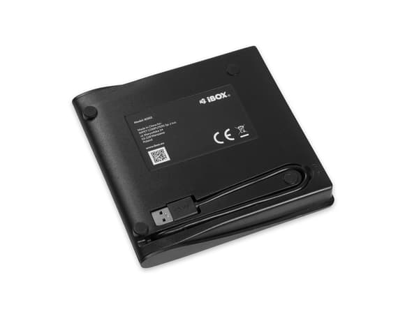 iBox IED02, Musta, Työpöytä/Notebook, DVD-ROM, USB 3.2 Gen 1 (3.1 Gen 1), CD-R, CD-ROM, CD-RW, DVD+R, DVD-R, DVD-R DL, DVD-ROM, DVD-RW, 24x